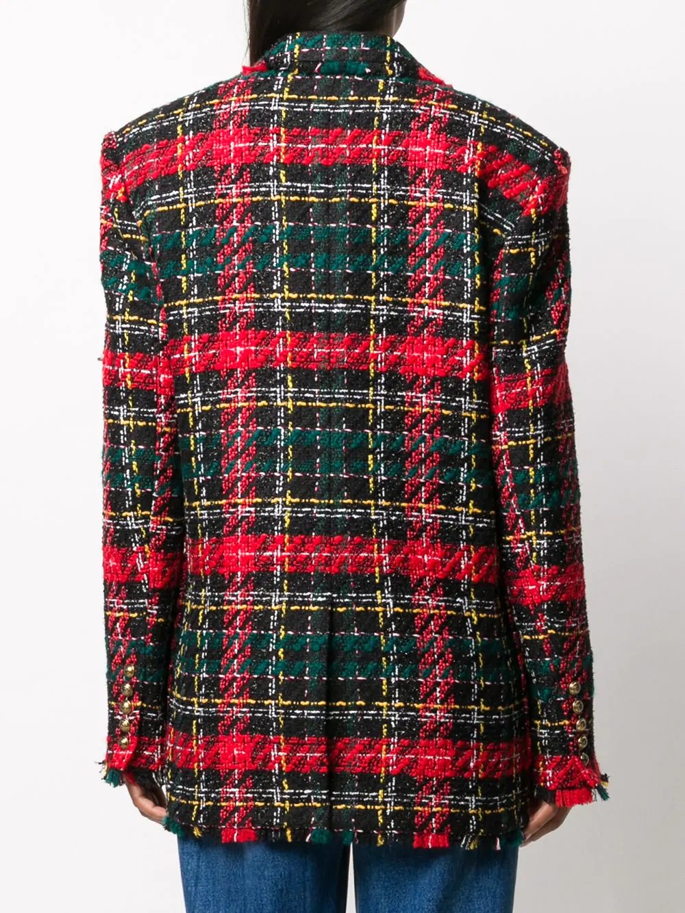 tartan check oversized blazer - 4