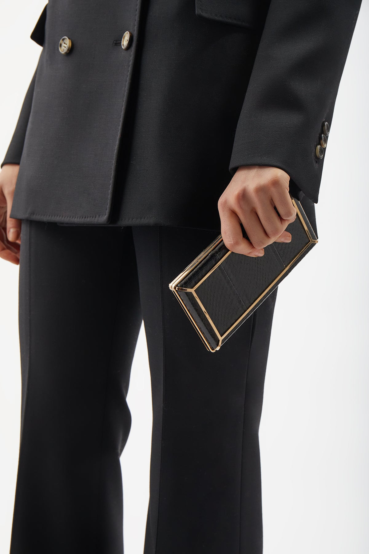 Callas Clutch in Black Snakeskin - 2
