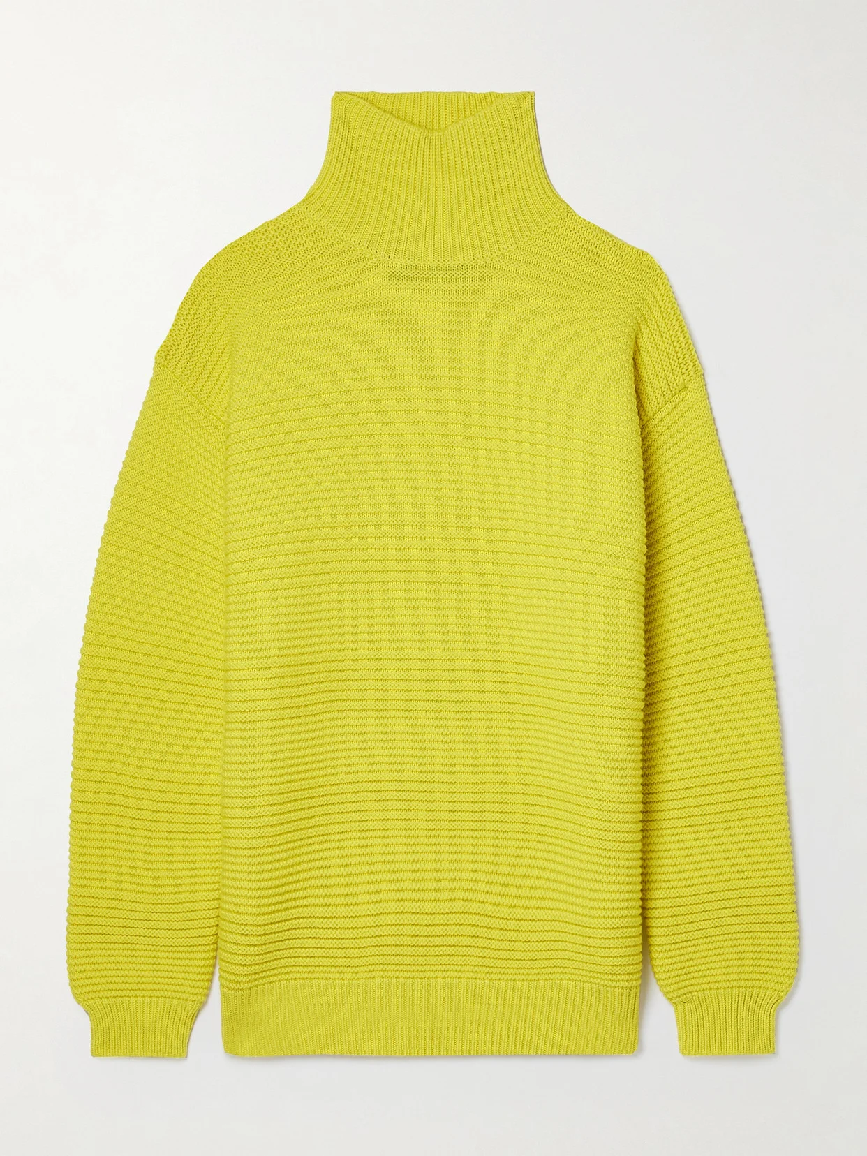 Ribbed Wool Turtleneck Sweater - 1
