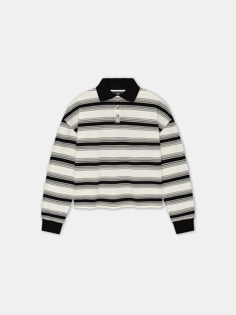 WOMEN'S MA STRIPE OVERSIZED POLO - 1