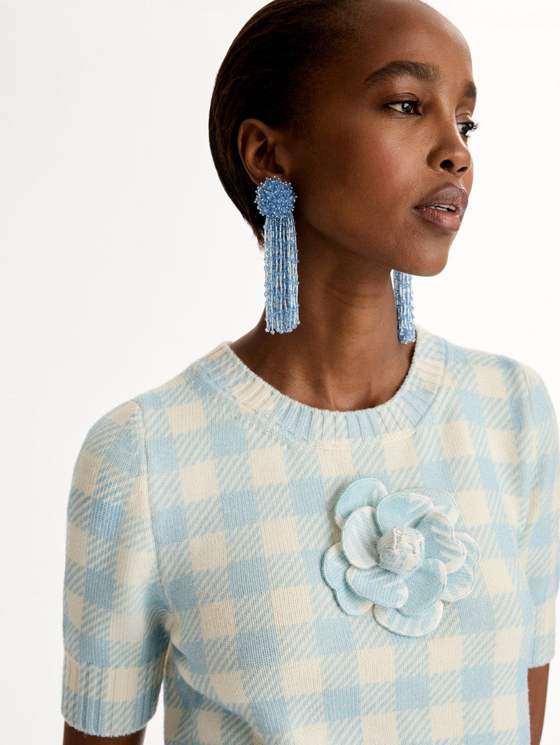 GINGHAM PULLOVER WITH FLORAL APPLIQUÉ 6