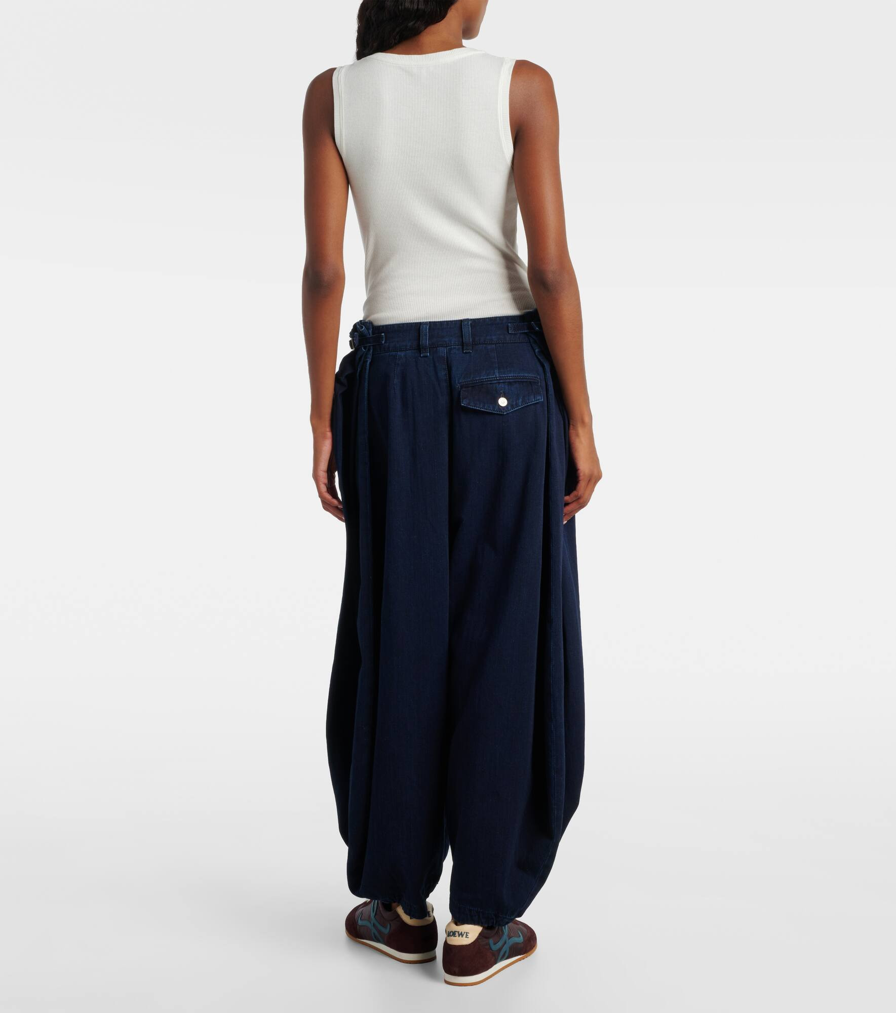 Draped wide-leg jeans - 3