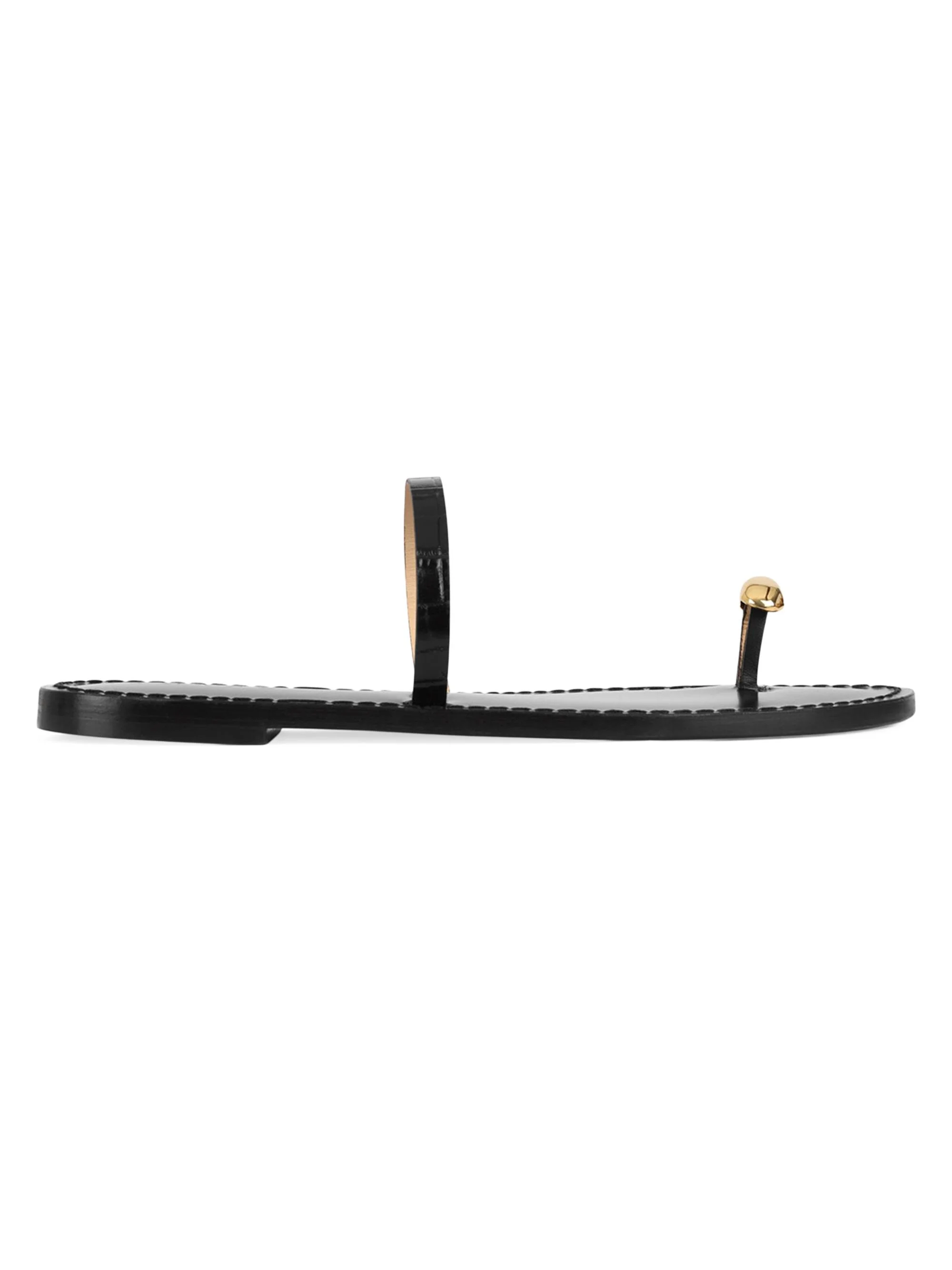 Women's 21 The Kibera Toe-Ring Leather Sandals - Black - 1