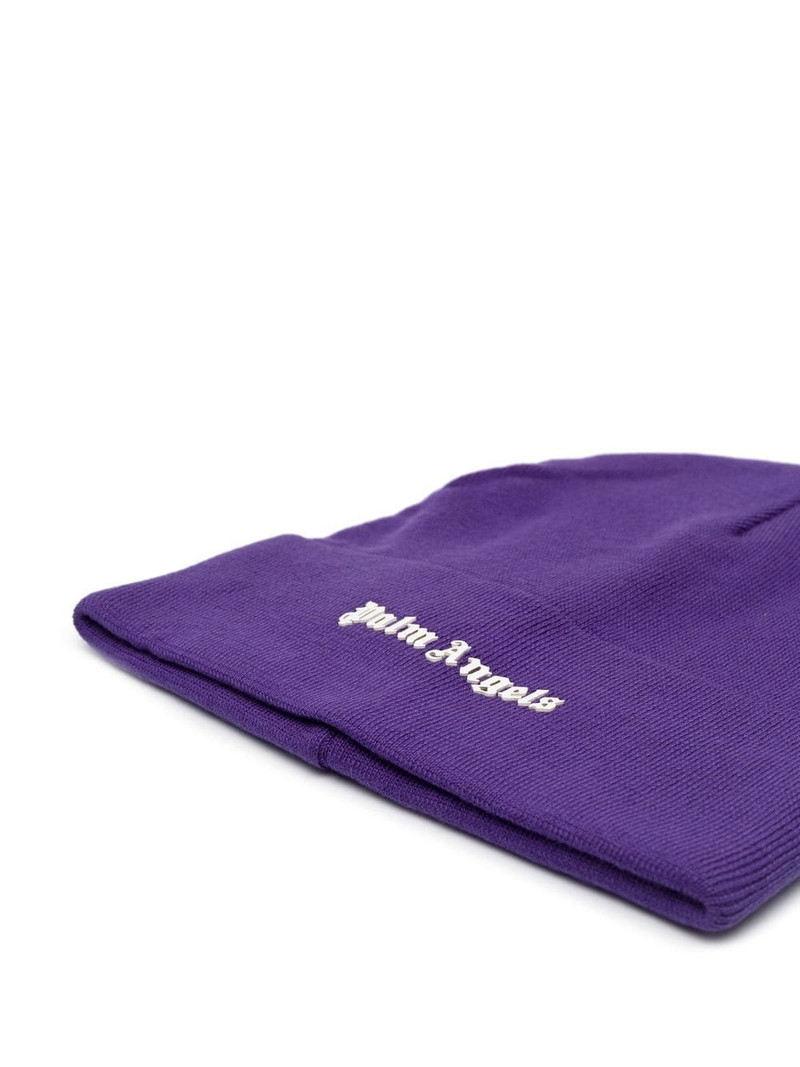 Palm Angels logo-print knit beanie outlook