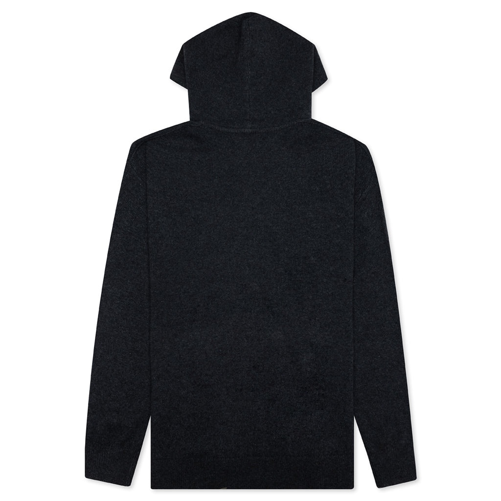ACNE STUDIOS KNIT HOODIE - ANTHRACITE GREY - 2