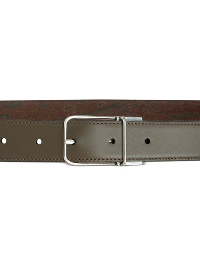 Etro reversible paisley-print leather belt outlook