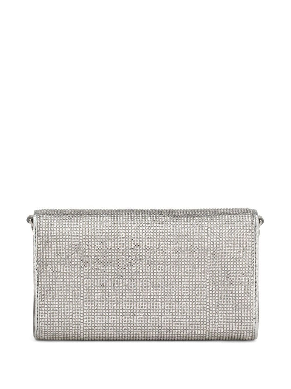 logo-plaque crystal-embellished crossbody bag - 3