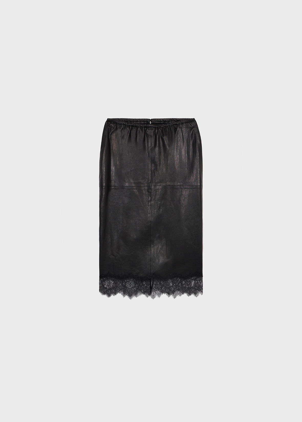 LEATHER SKIRT WITH LACE - 1