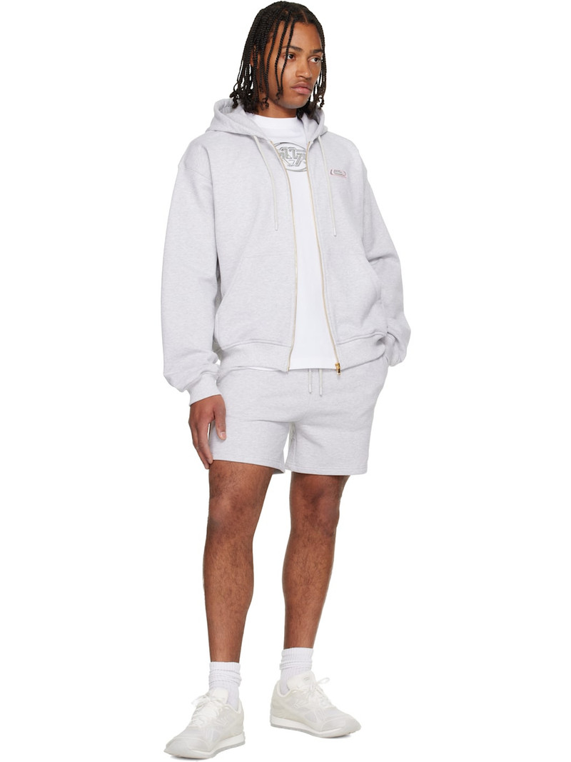 CASABLANCA Gray 'Casablanca' Logo Patch Shorts outlook