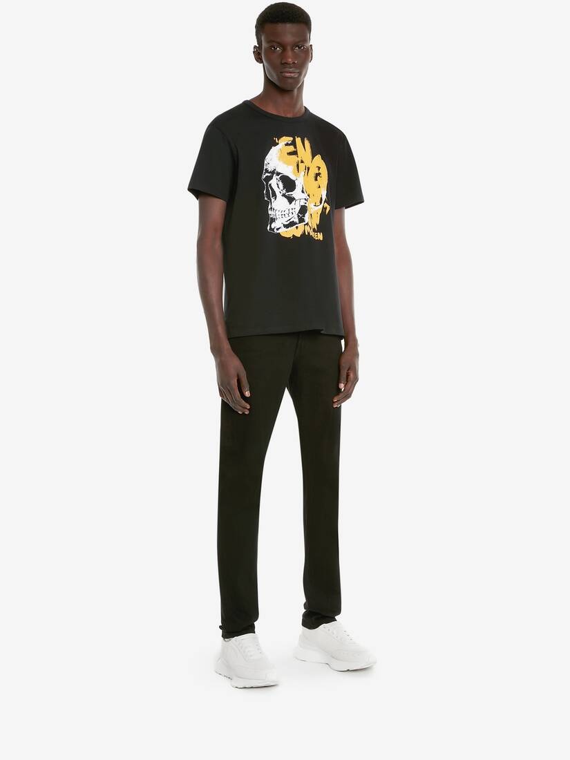 Men's McQueen Graffiti Skull T-shirt in Black - 3