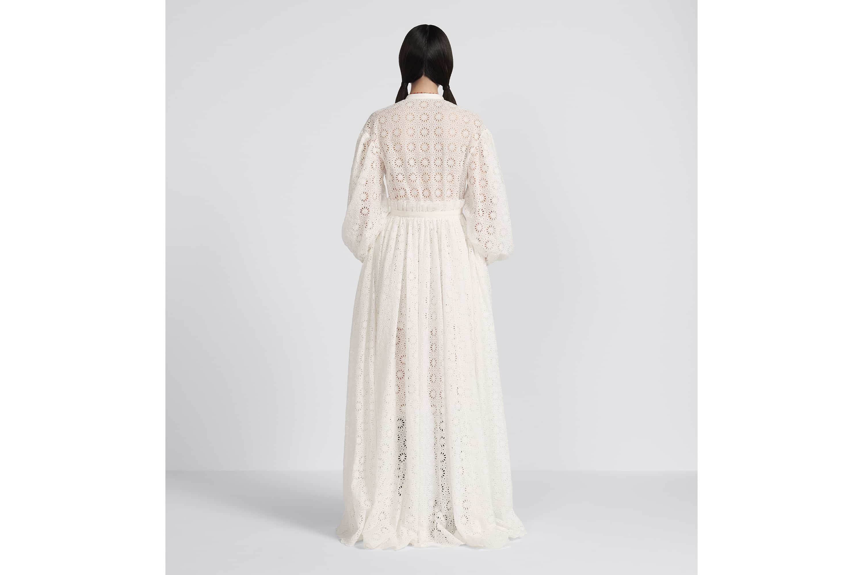 Long-Sleeved Pleated Long Dress - 6