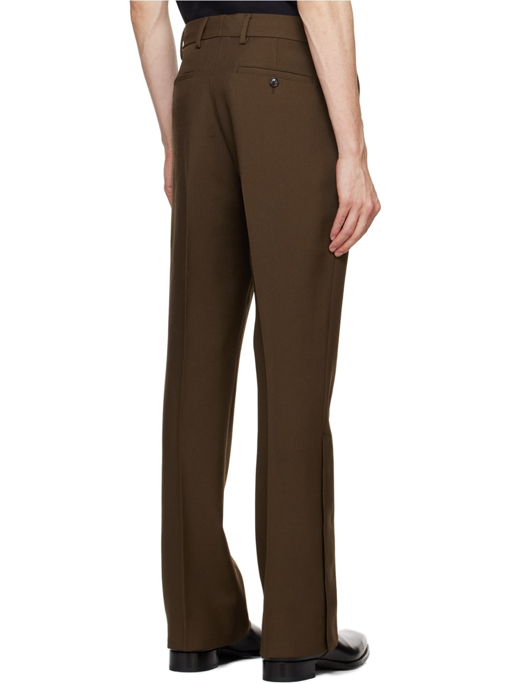 Brown Tailored Flare Trousers - 3