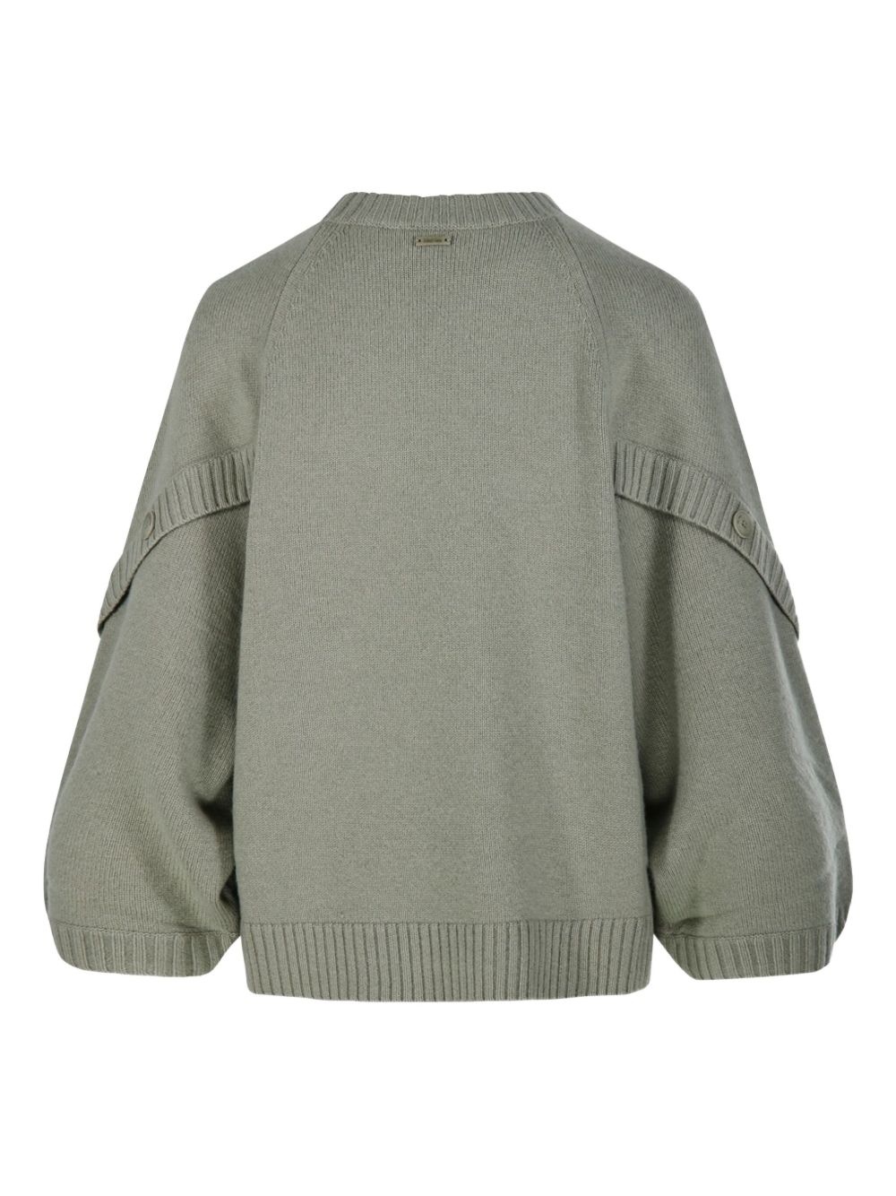 button-cuff balloon-sleeve sweater - 2