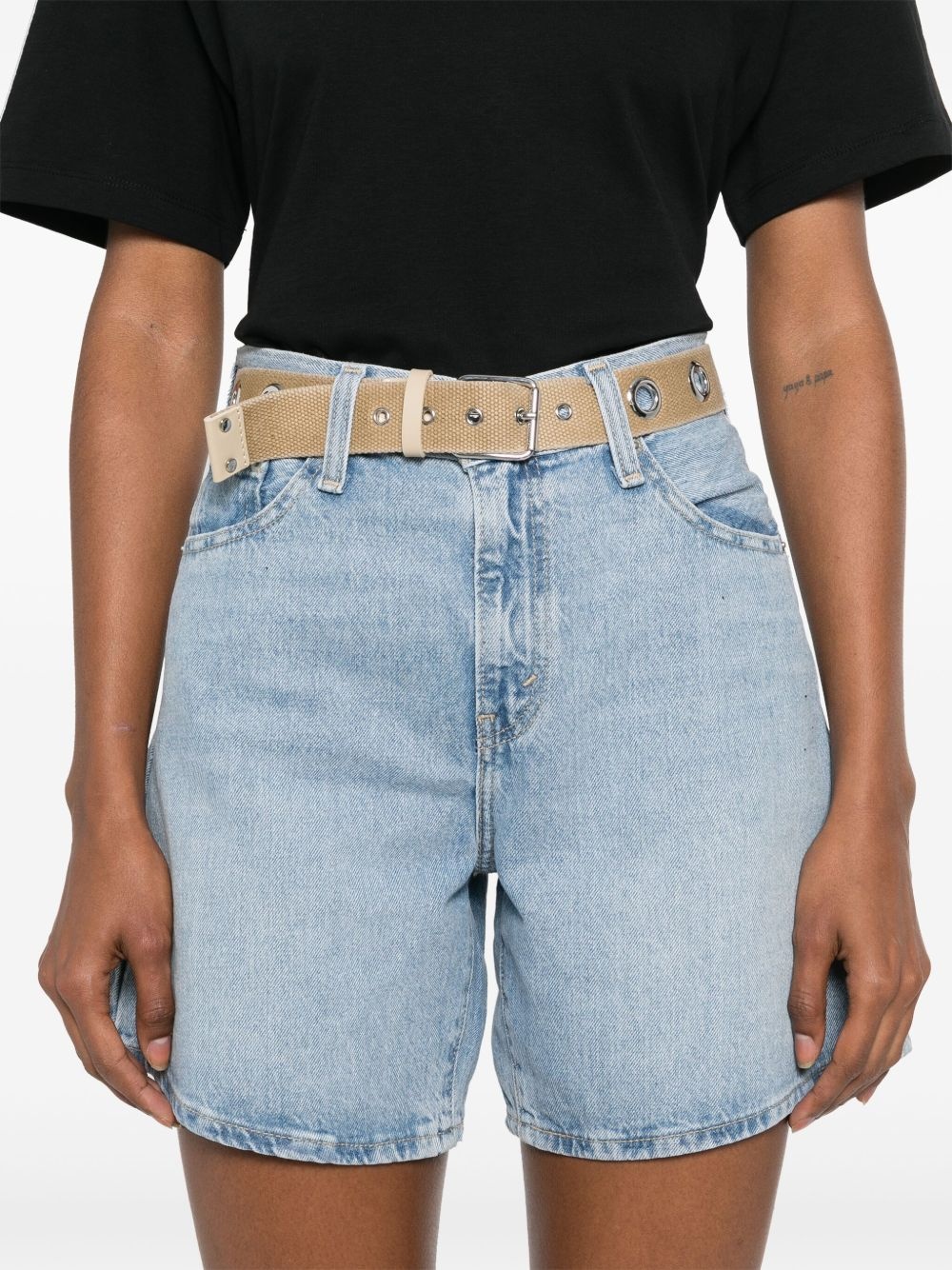 high-rise denim shorts - 5