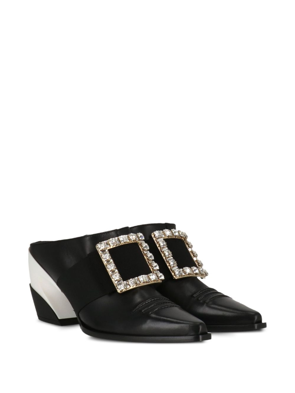 buckle-embellished pointed-toe mules - 4