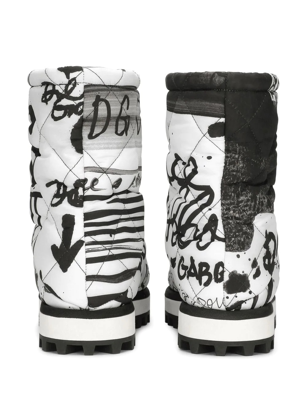 paint splatter-print padded boots - 3
