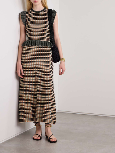 ULLA JOHNSON Amal checked jacquard-knit maxi skirt outlook