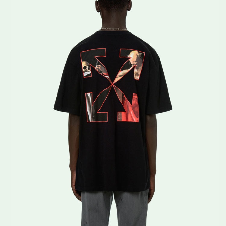 Off-White Caravaggio Short-Sleeve Over Tee 'Black/Red' OMAA038R21JER0031025 - 6