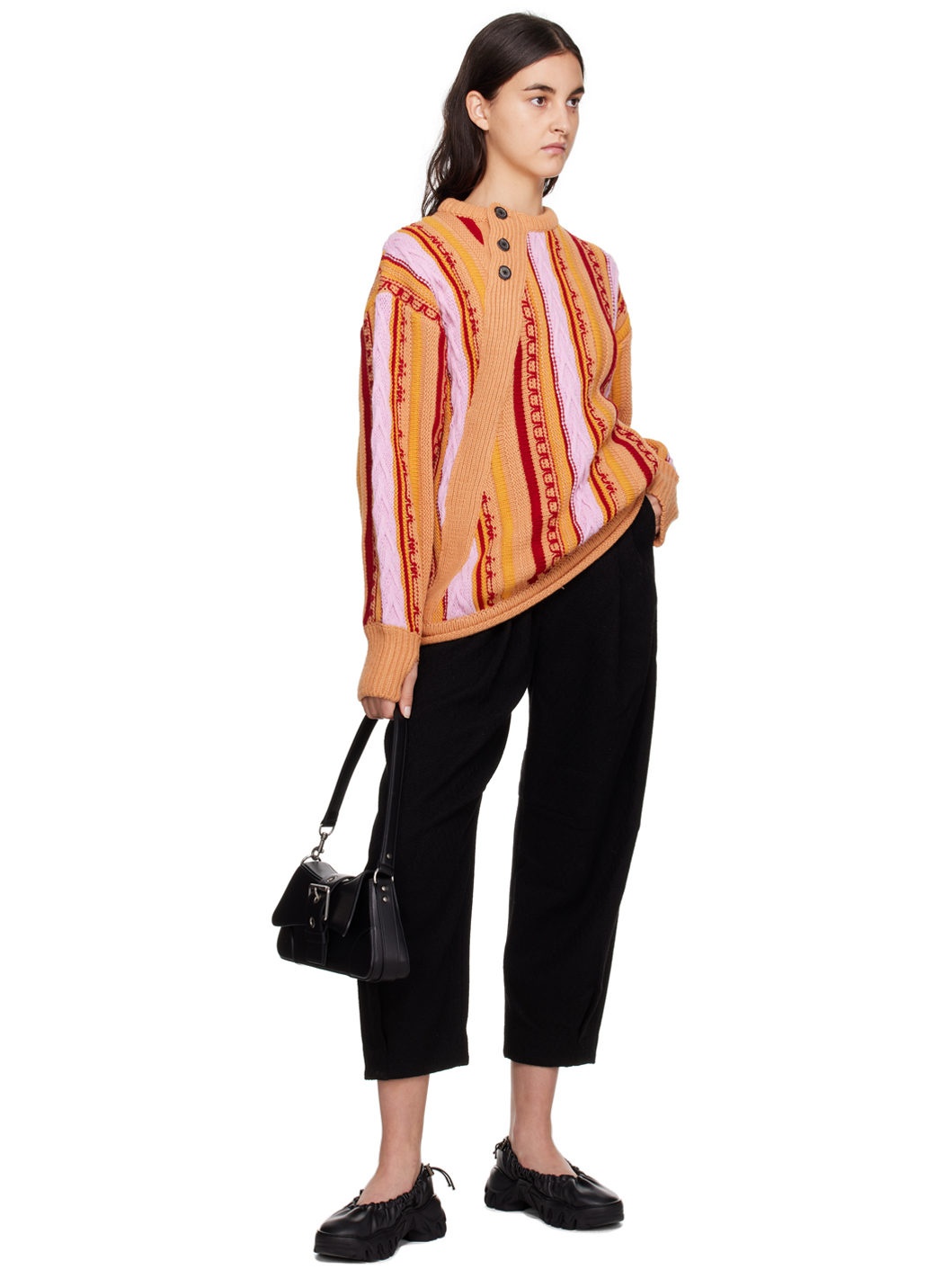 Orange Buttoned Sweater - 4