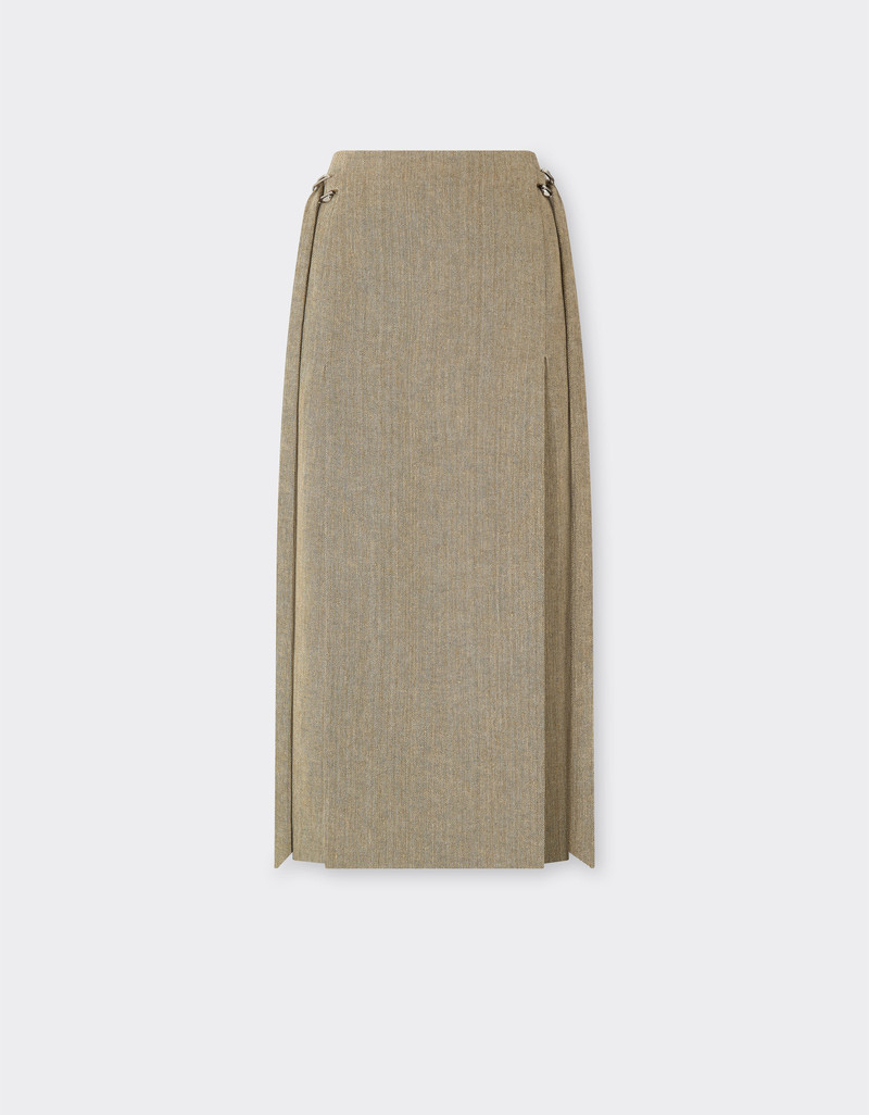 Midi skirt in faded twill 1