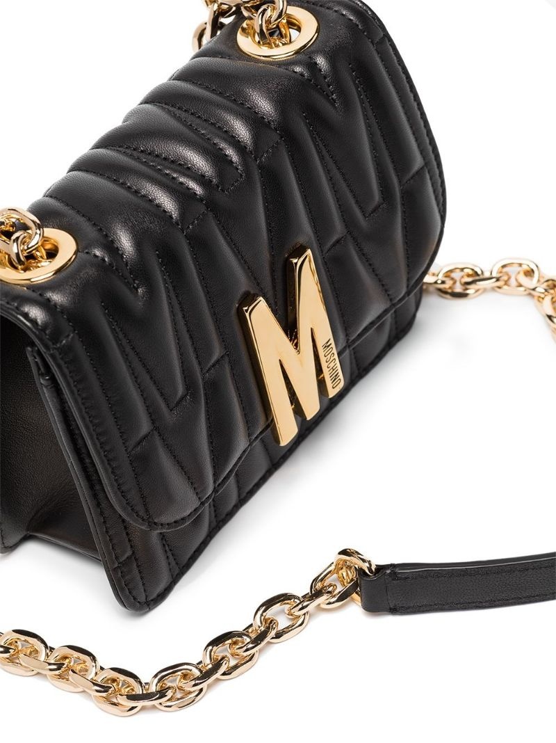 M quilted logo shoulder bag - 5