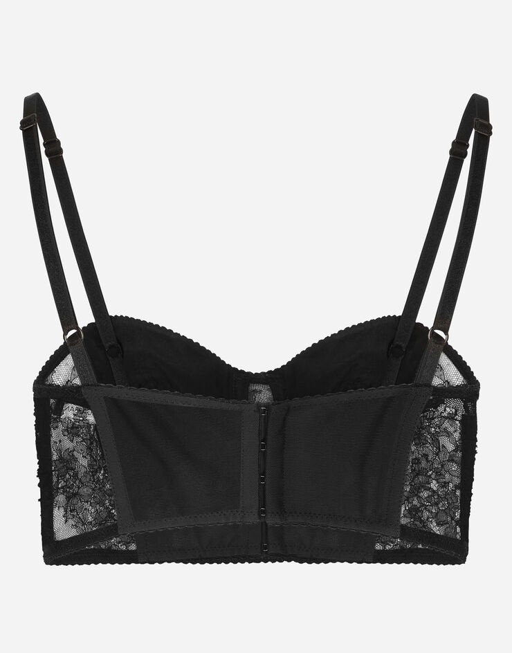 Lace balconette corset with straps - 2