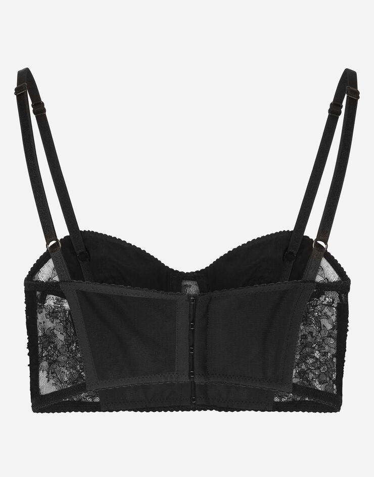 Lace balconette corset with straps - 2