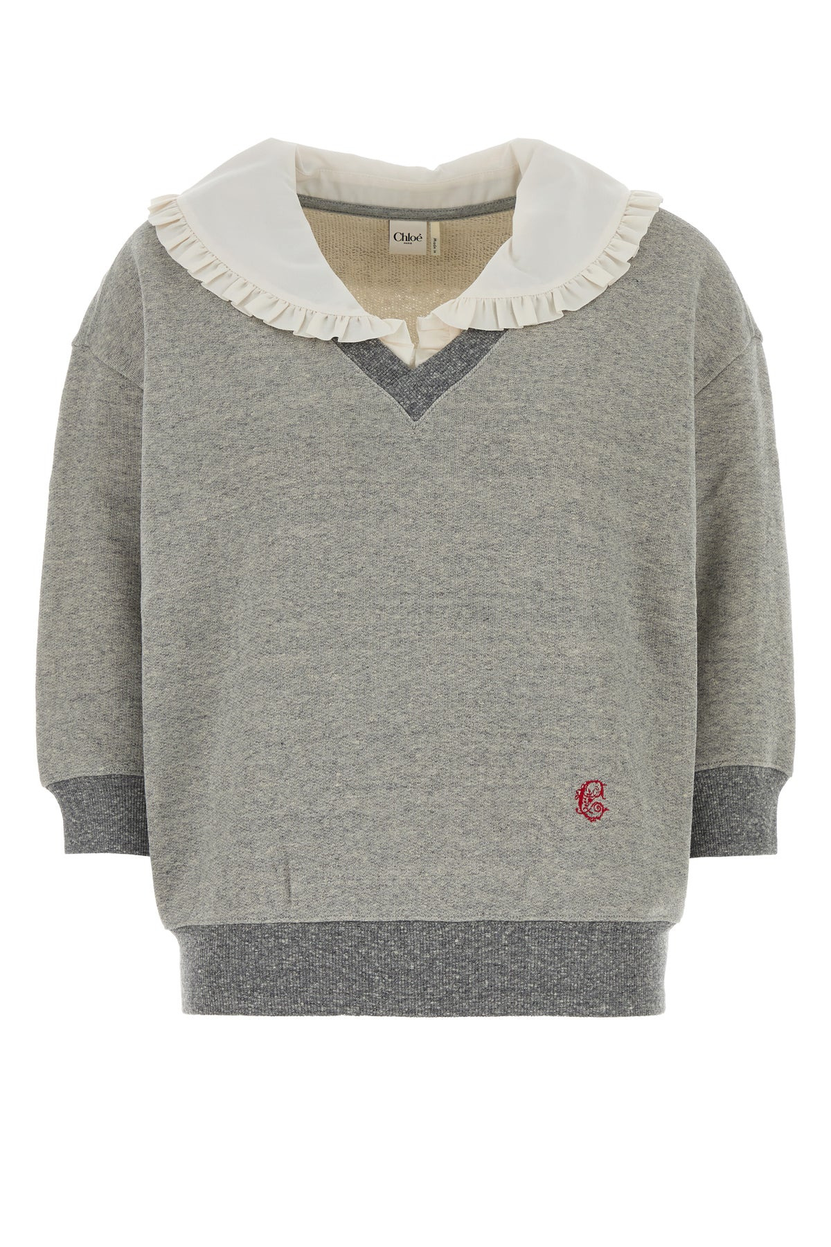 Grey cotton blend top - 1