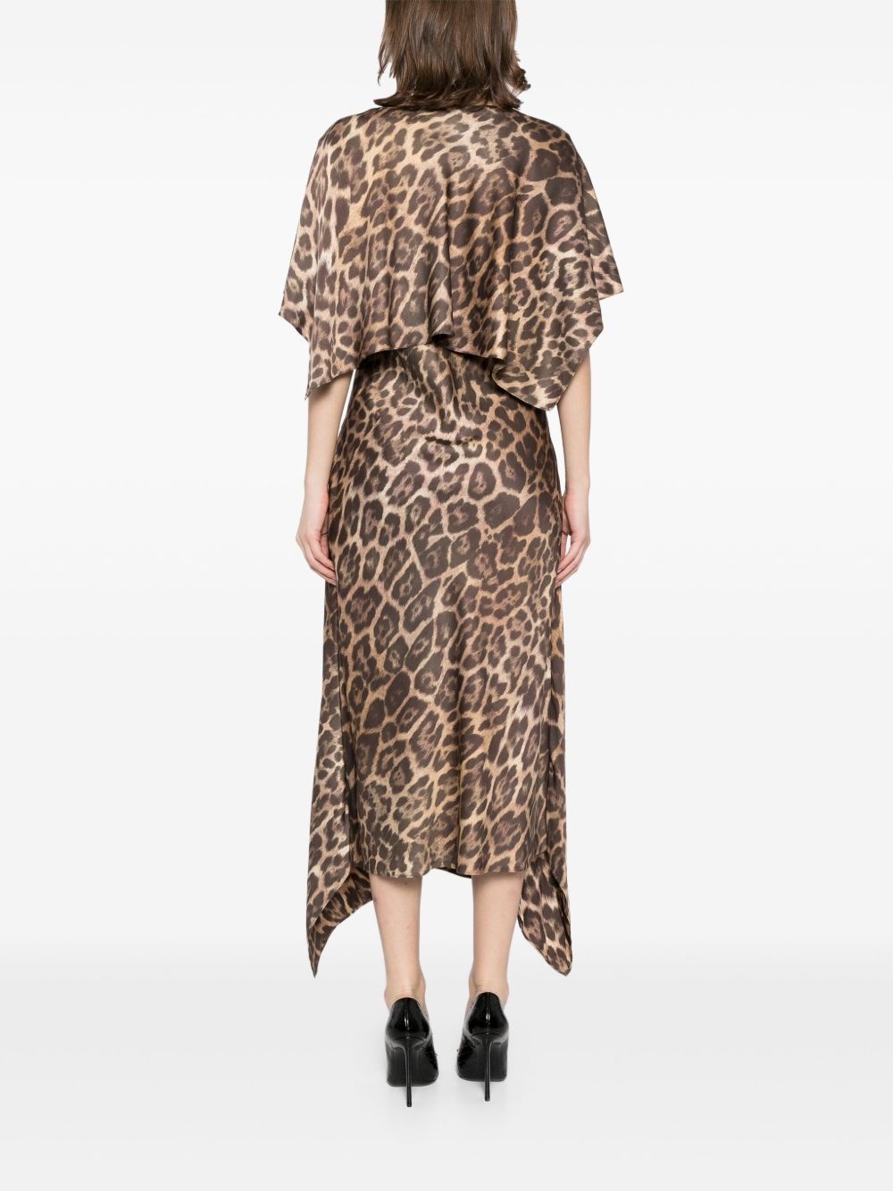 leopard print midi dress - 4
