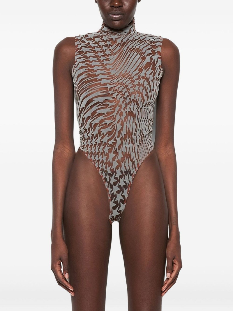 MUGLER patterned high-neck bodysuit outlook