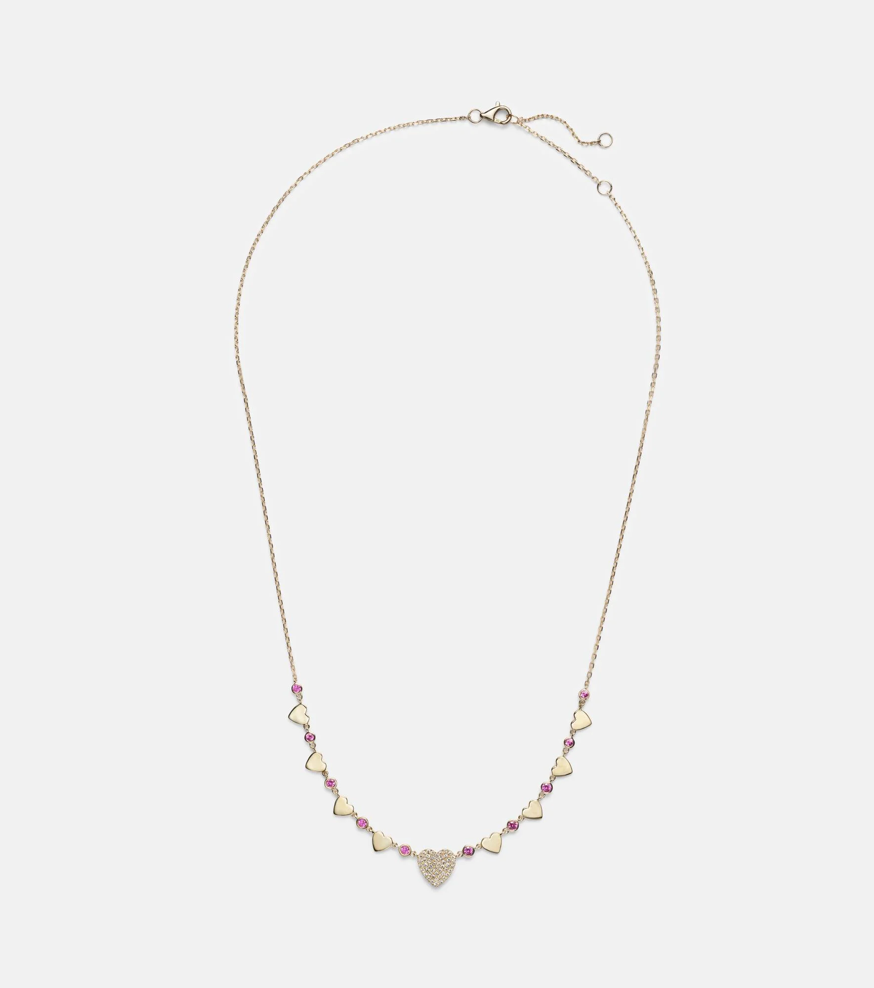 14kt gold necklace with diamonds and sapphires - 1