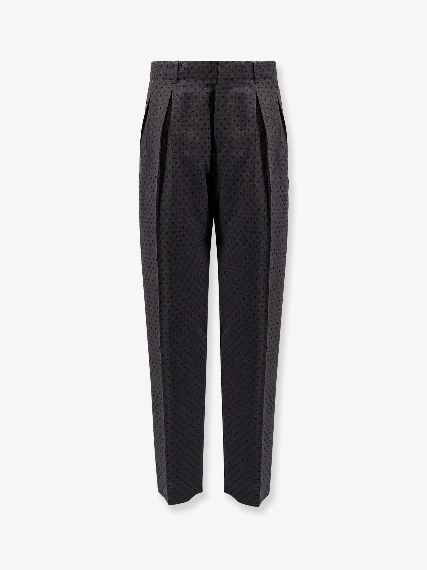Dior Men Polka-Dots Virgin Wool And Alpaca Jacquard Trousers - 1