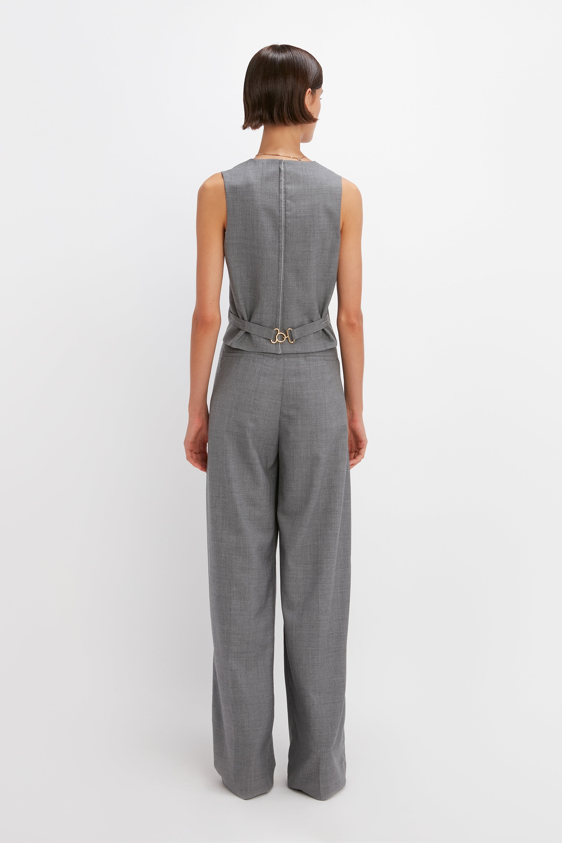 Tailored Waistcoat in Grey Melange - 4