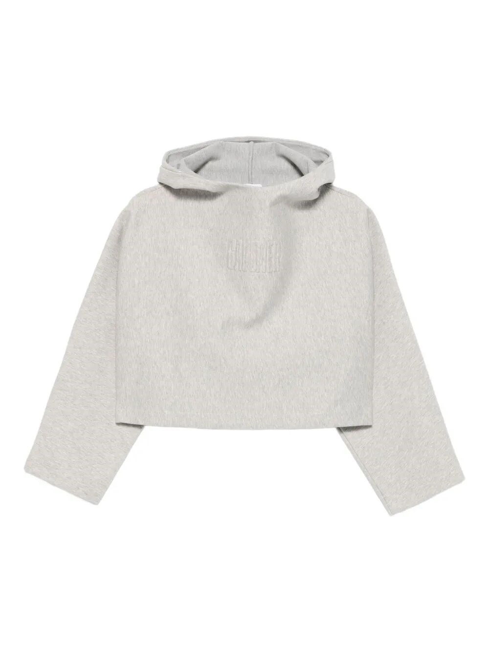 Introducing the 'BONDED COTTON CROPPED BAT SLEEVES HOODIE WITH "GAULTIER" EMBOSSING', an exquisite s - 1