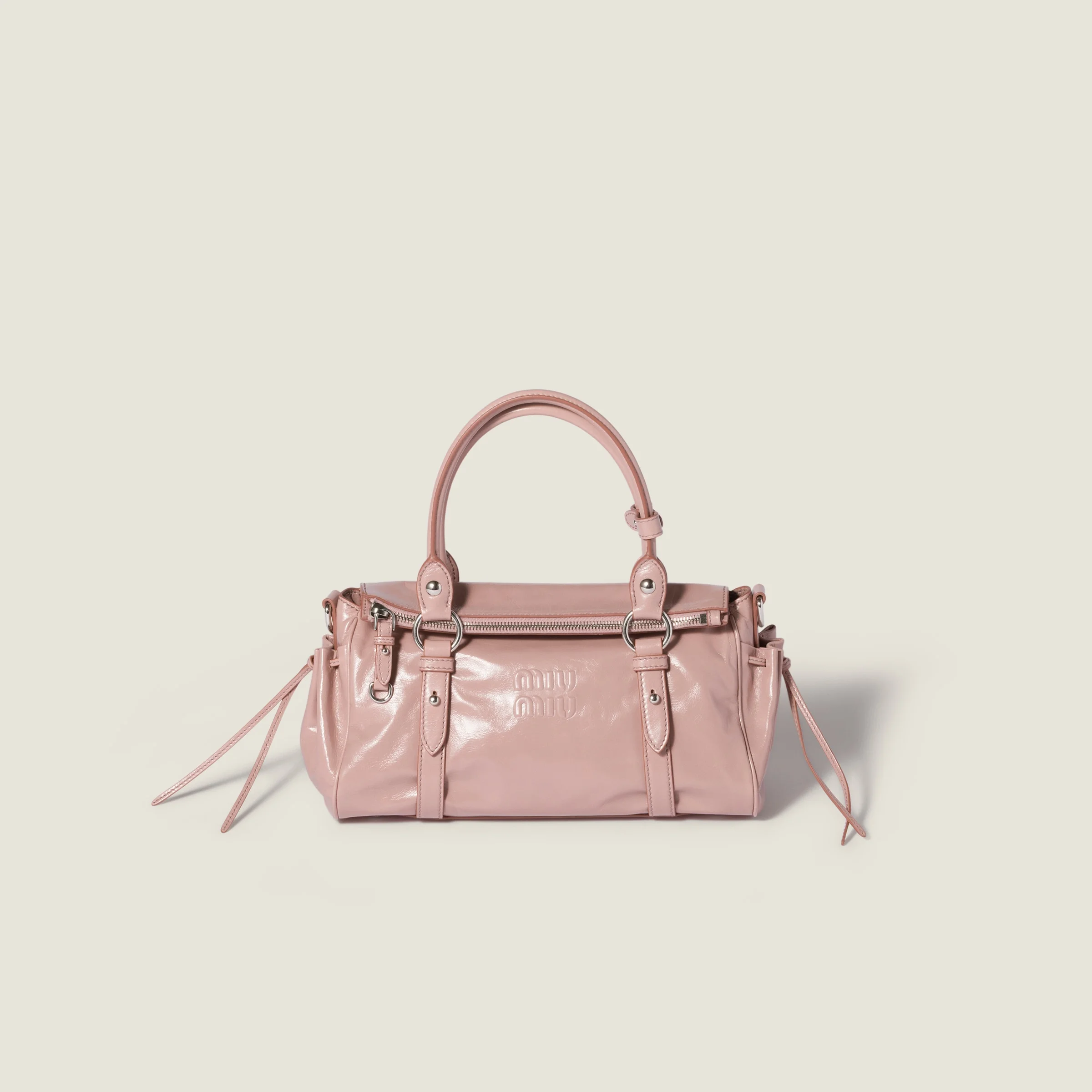 Glossy leather handbag - 1