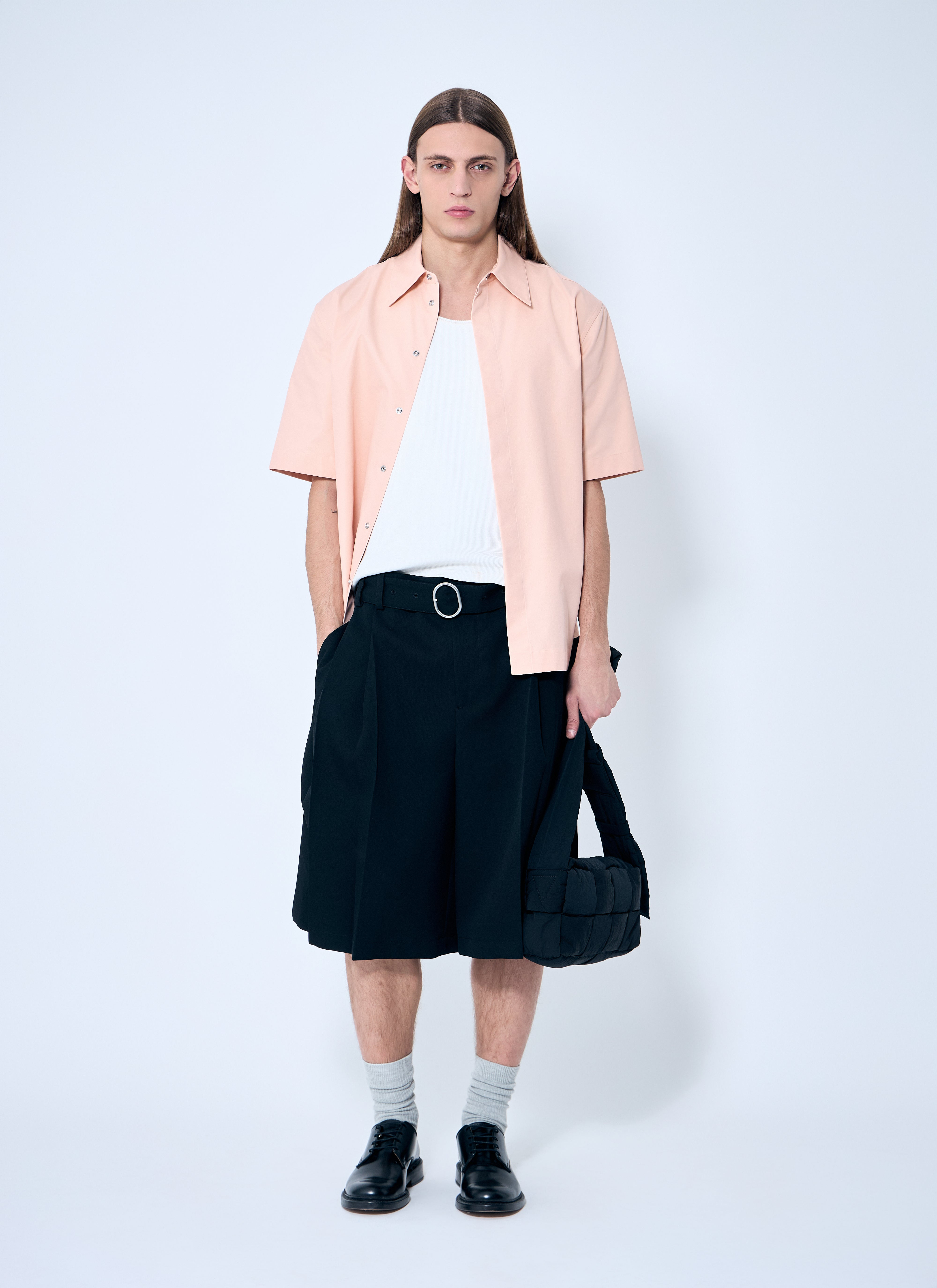 Jil Sander Men Belted Pleated Shorts - 2