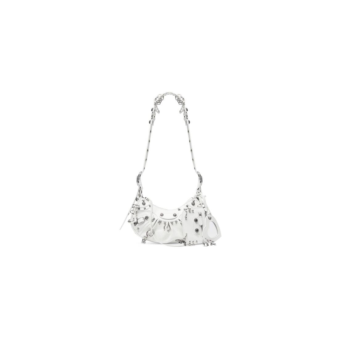 Women's Le Cagole Xs Shoulder Bag With Piercing in Optic White - 1