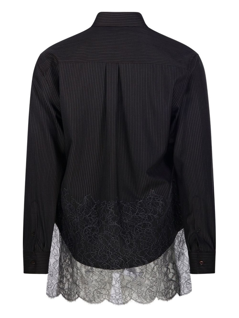 FENDI striped lace-detailing shirt outlook
