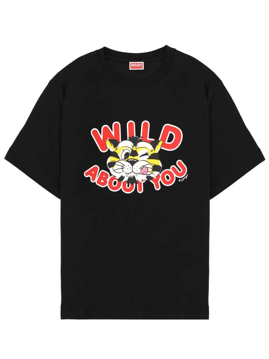 KENZO WILD TIGER COTTON T-SHIRT - 1