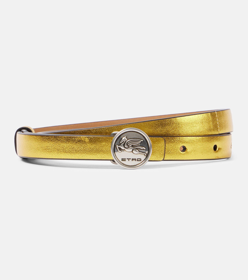15mm metallic leather belt - 1