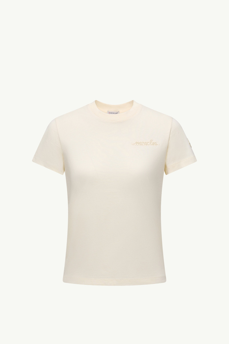 Beaded Logo Cotton T-Shirt 1