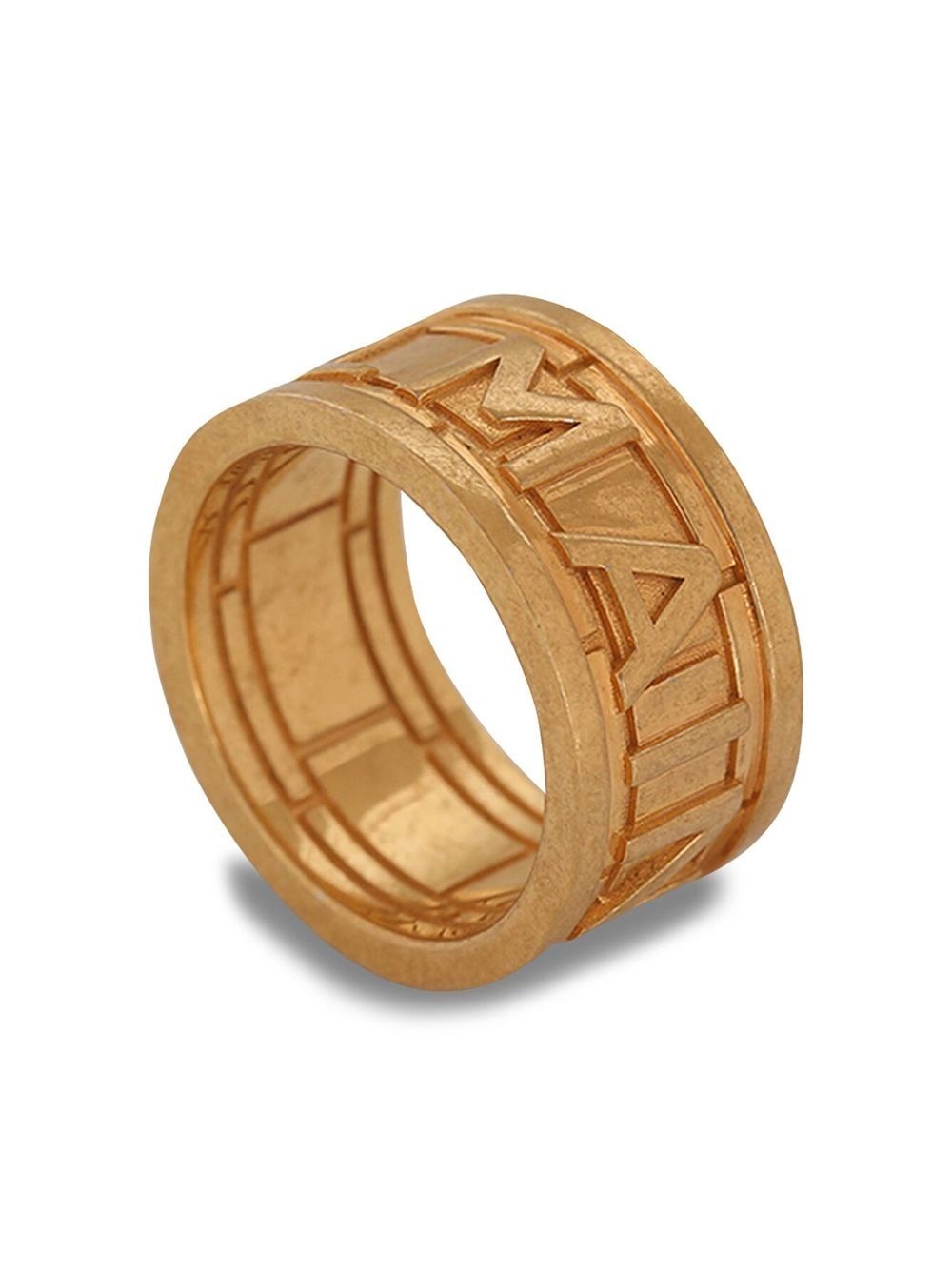 logo-debossed hammered ring - 4