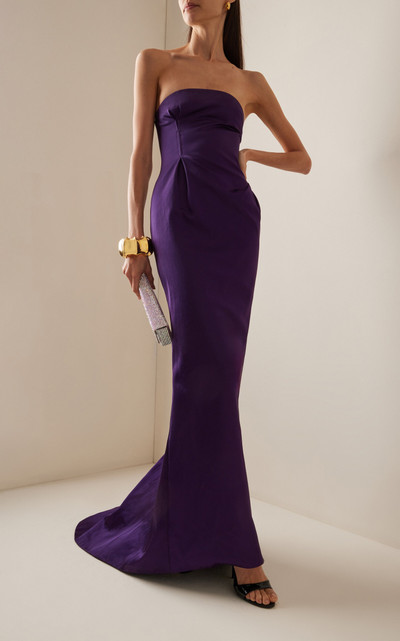 LaQuan Smith Satin Column Gown purple outlook