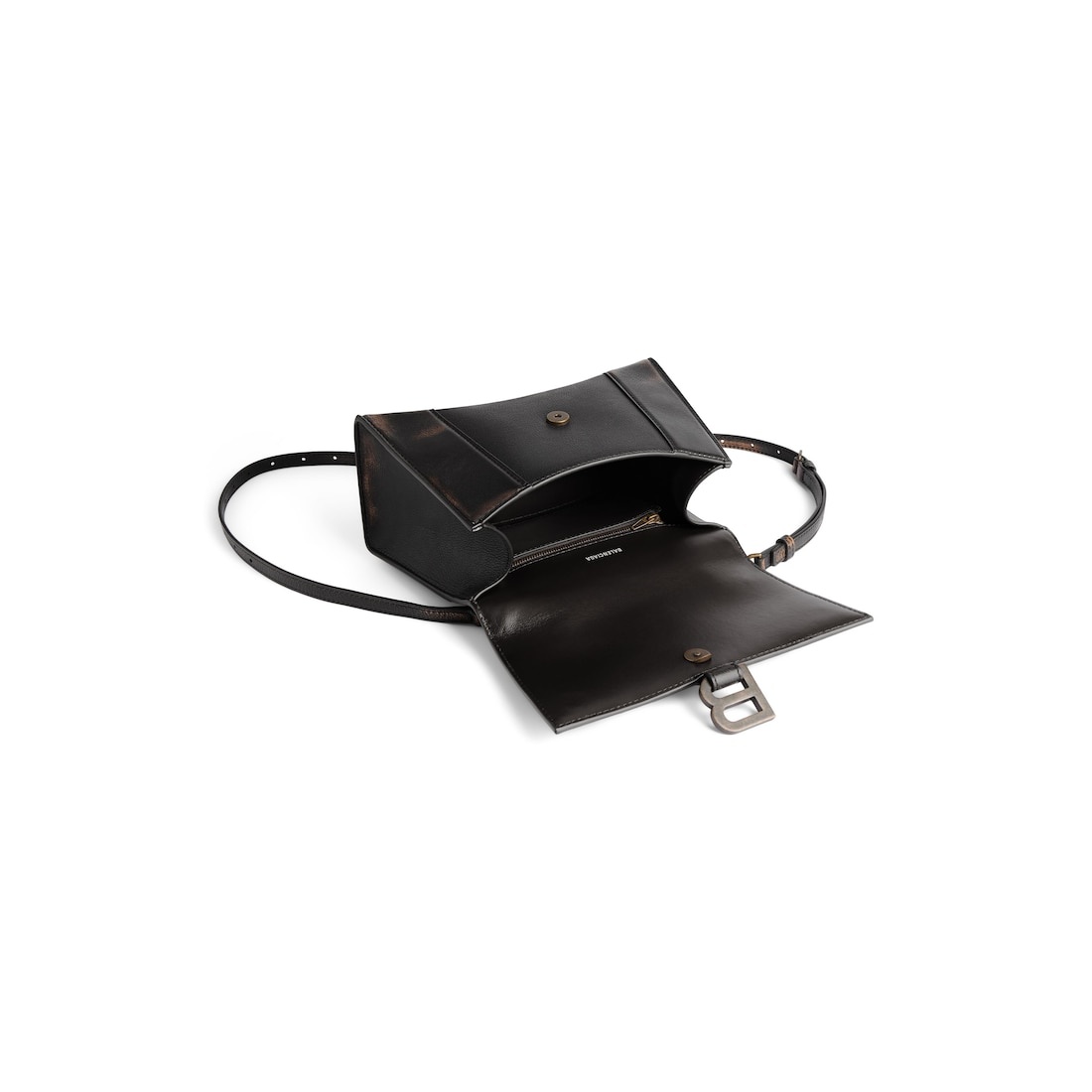 Women's Hourglass Small Handbag Used Effect in Brown - 5