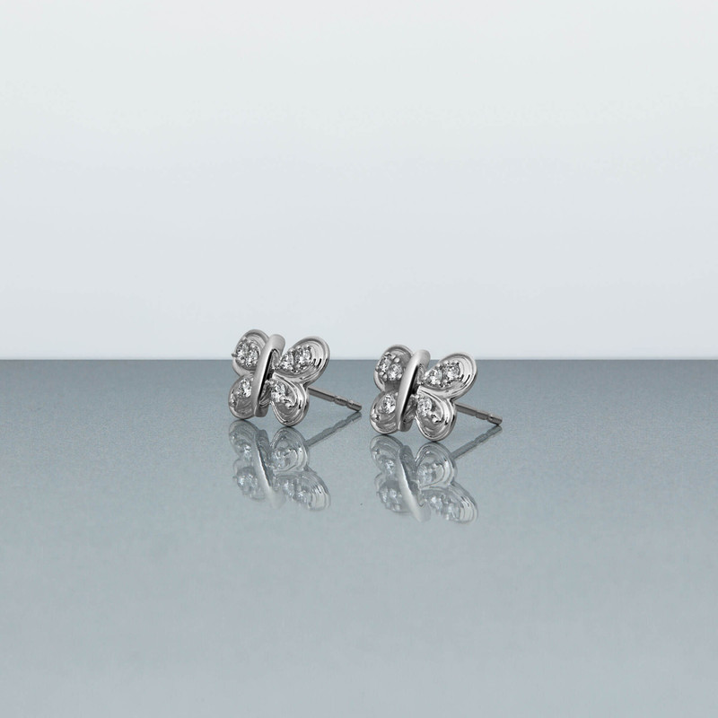 Diamond Puff Butterfly Studs 5