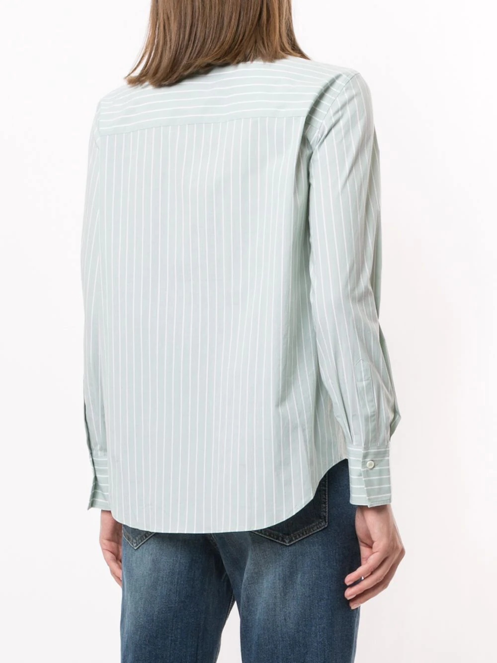 stripe-print metal detail shirt - 4