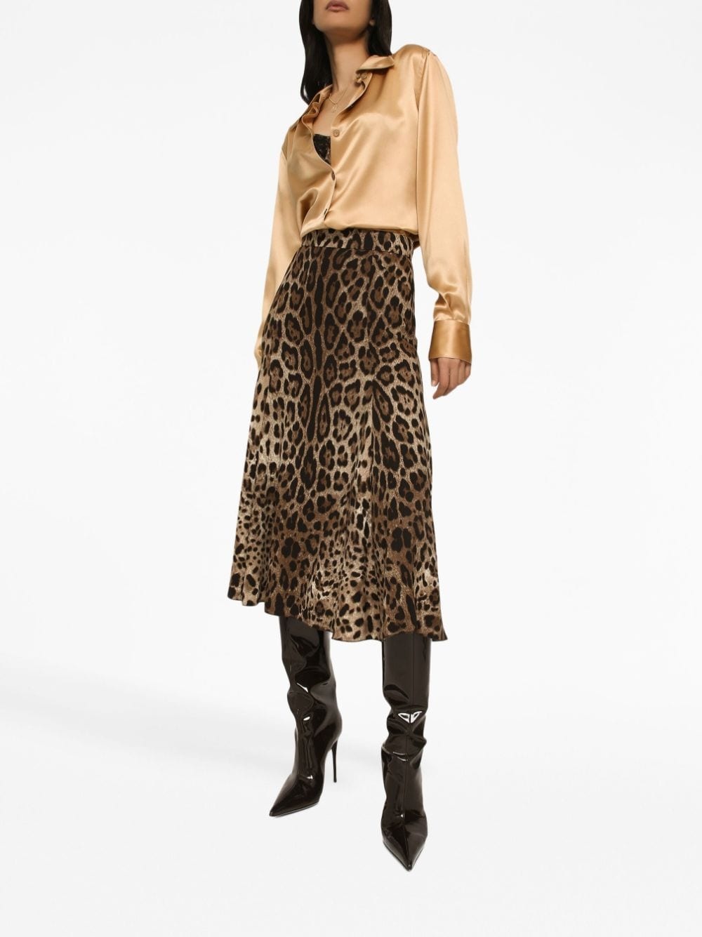 leopard-print high-waisted skirt - 3