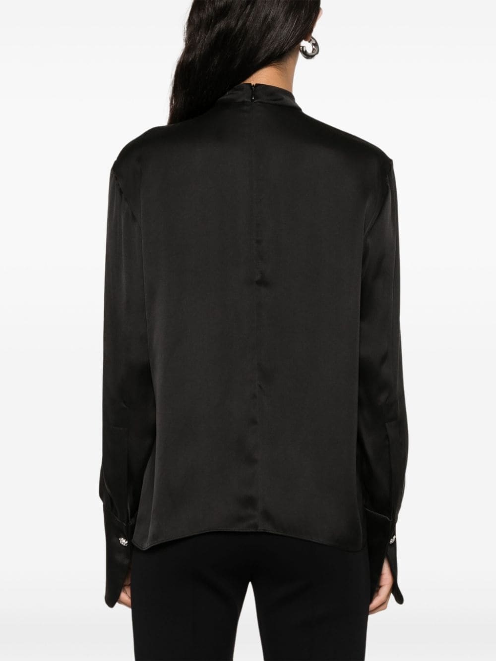 round neck silk blouse - 4