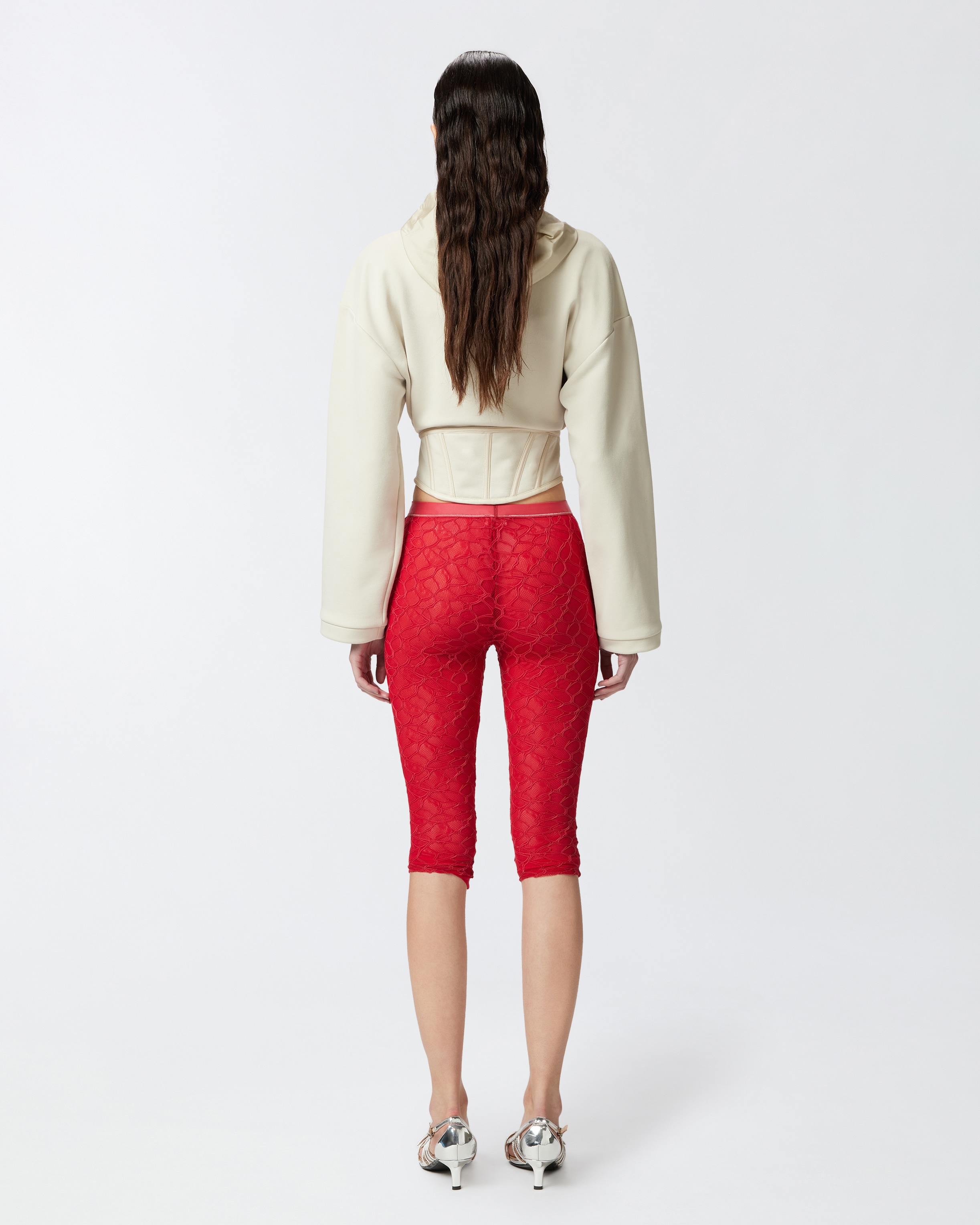 KNEE-HIGH LEGGINGS IN STRETCH LACE - 4