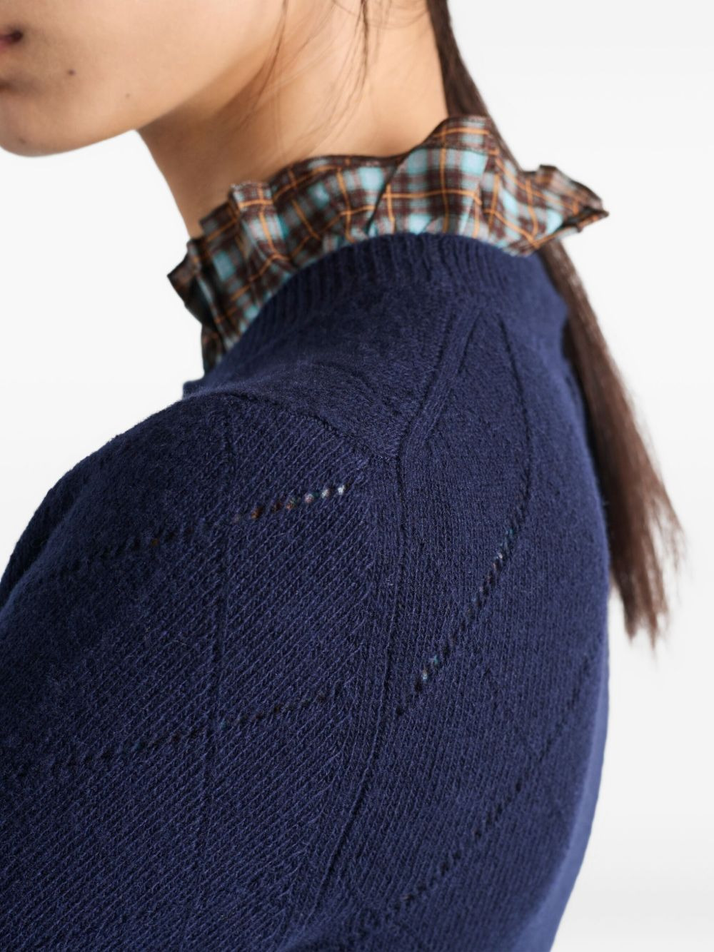 open-weave crew-neck sweater - 4